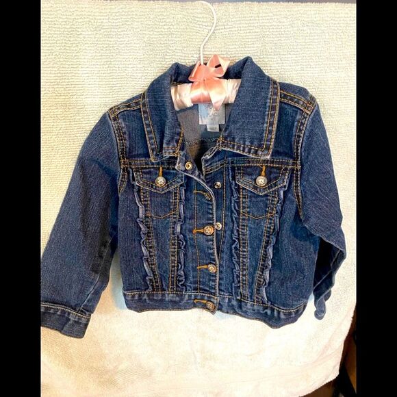 The Children's Place Other - Toddler Girl Ruffle Denim Jean Jacket size 3T in EUC